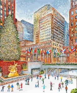 New York Christmas Ice Skate Diamond Painting