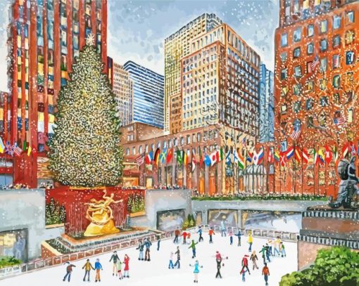 New York Christmas Ice Skate Diamond Painting