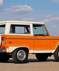 Orange Ford Bronco Car Diamond Painting