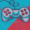 Pink Blue Gamepad Diamond Painting