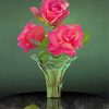 Pink Flowers Glass Diamond Painting