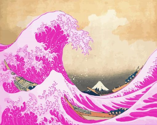 Pink Wave Diamond Painting