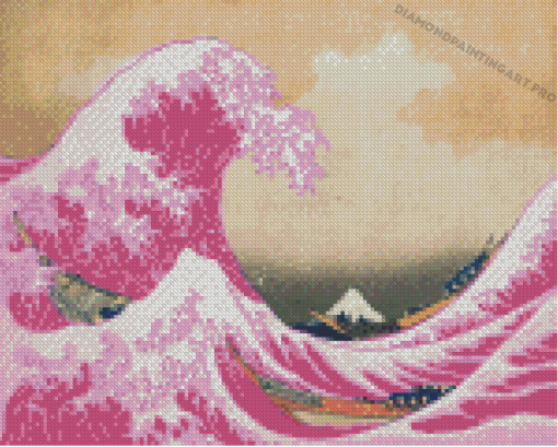 Pink Wave Diamond Painting