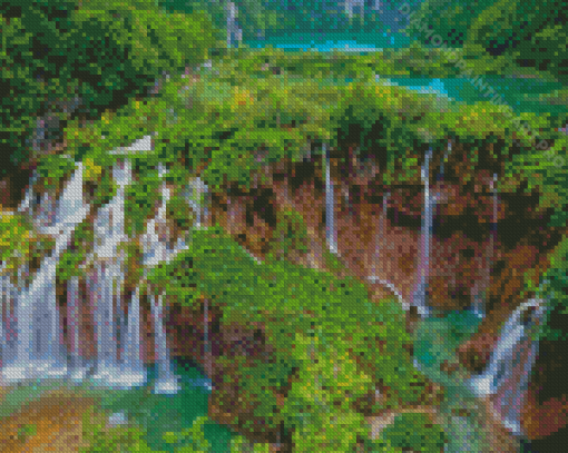 Plitwickie Waterfalls Croatia Diamond Painting