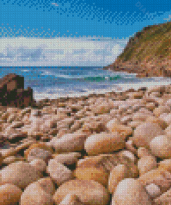 Porth Beach Rocks Diamond Painting