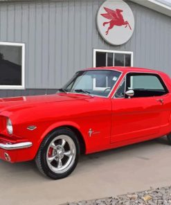 Red 1966 Mustang Diamond Painting