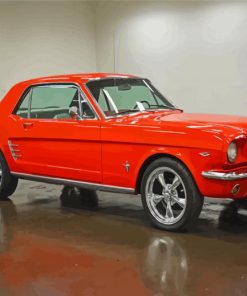 Red 66 Ford Mustang Classic Diamond Painting