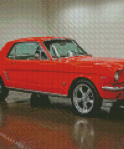 Red 66 Ford Mustang Classic Diamond Painting