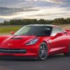 Red C7 Corvette Diamond Painting