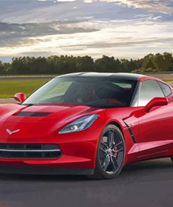 Red C7 Corvette Diamond Painting