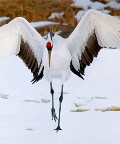 Red Crowned Crane Diamond Painting