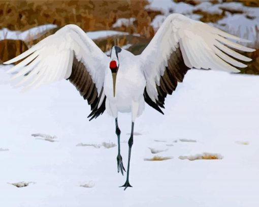 Red Crowned Crane Diamond Painting