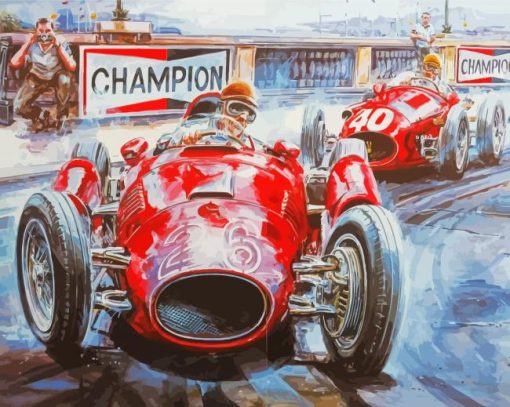 Red Old Race Cars Diamond Painting