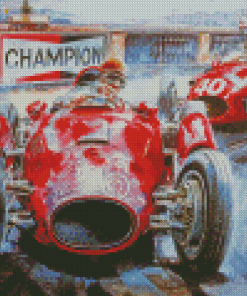 Red Old Race Cars Diamond Painting