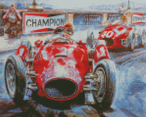 Red Old Race Cars Diamond Painting