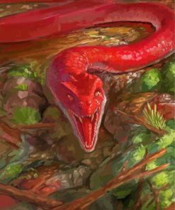 Red Snake Diamond Painting