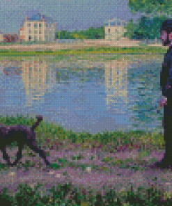 Richard Gallo And His Dog At Petit By Caillebotte Diamond Painting