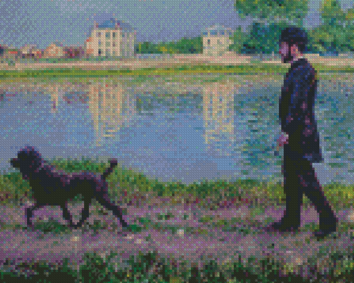 Richard Gallo And His Dog At Petit By Caillebotte Diamond Painting