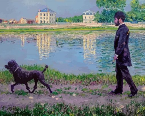 Richard Gallo And His Dog At Petit By Caillebotte Diamond Painting