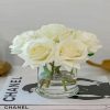 Roses White Flowers In Glass Vase Diamond Painting