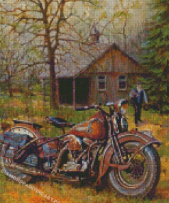 Rusty Old Motorcycle Diamond Painting