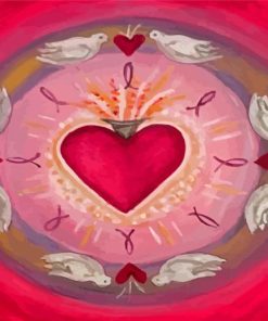 Sacred Heart Mandala Diamond Painting