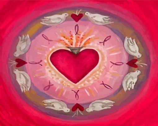 Sacred Heart Mandala Diamond Painting