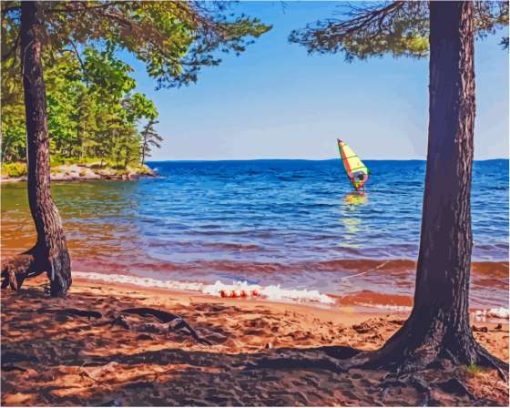 Shore Of Sebago Lake Maine Diamond Painting