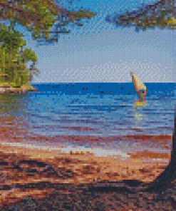 Shore Of Sebago Lake Maine Diamond Painting