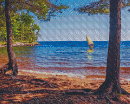 Shore Of Sebago Lake Maine Diamond Painting