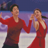 Skating Ice Dancers In Red Diamond Painting