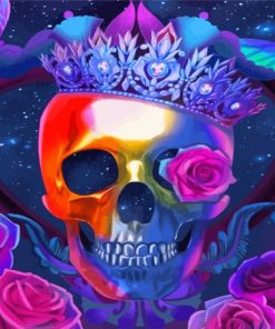 Skull Queen And Roses Diamond Painting