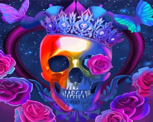 Skull Queen And Roses Diamond Painting