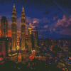 Skyline Kuala Lumpur At Night Diamond Painting