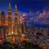 Skyline Kuala Lumpur At Night Diamond Painting