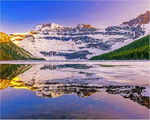 Snowy Cameron Lake Diamond Painting