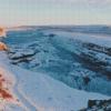 Snowy Gullfoss Falls Diamond Painting