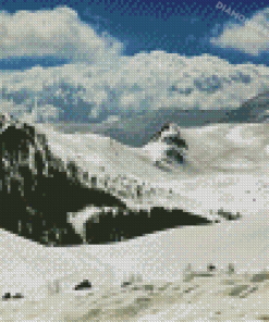 Snowy Vars Mountains Diamond Painting