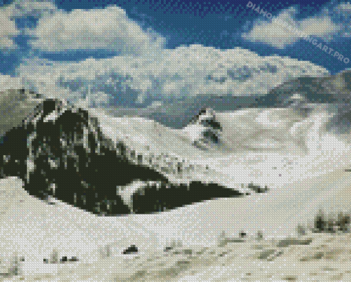 Snowy Vars Mountains Diamond Painting