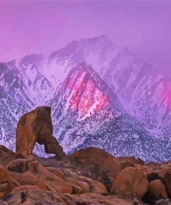 Snowy Lone Pine Peak Diamond Painting