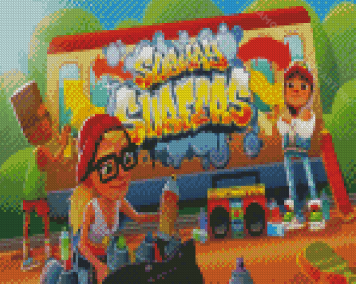 Subway Surfers Poster Diamond Painting