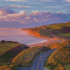 Sunset At Highway 1 California Landscape Diamond Painting