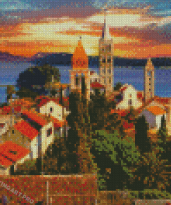 Sunset At Rab Island Croatia Diamond Painting