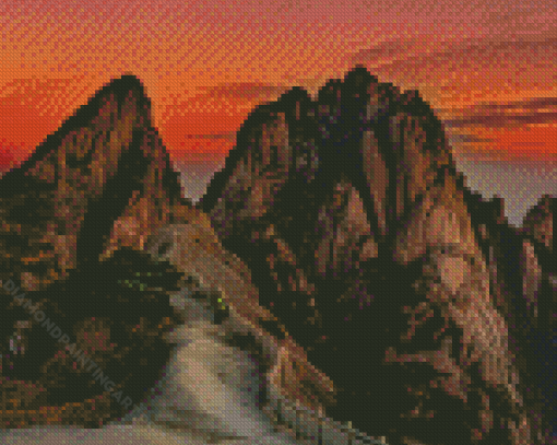 Sunset At Yellow Mountain China Diamond Painting