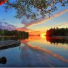 Sunset View In Millinocket Lake Maine Diamond Painting