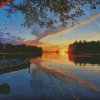 Sunset View In Millinocket Lake Maine Diamond Painting