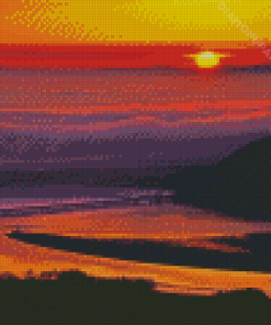 Sunset Over Barmouth Wales Diamond Painting