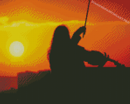 Sunset Playing Violin Diamond Painting