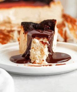 Tasty San Sebastian Cheesecake With Chocolate Diamond Painting