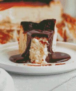 Tasty San Sebastian Cheesecake With Chocolate Diamond Painting